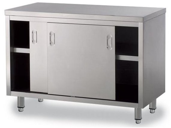 Tavoli inox armadiati profonditą cm.80.